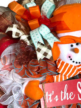 Load image into Gallery viewer, It’s the Season Snowman Wreath, Christmas Wreath, Christmas Decor
