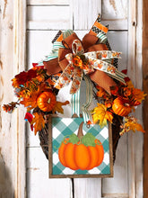 Load image into Gallery viewer, Fall Wreath, Pumpkin Wreath, Thanksgiving Wreath, Autumn Decor, Thanksgiving Decor
