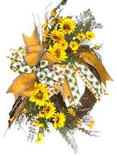 Load image into Gallery viewer, Sunflower Wreath, Floral, Autumn Wreath, Fall Decor
