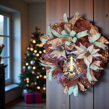 Load image into Gallery viewer, Nativity Christmas Wreath, Religious Christmas, Christmas Decor
