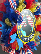 Load image into Gallery viewer, Veteran Wreath, Military Wreath, Veteran Gift, Patriotic Decor
