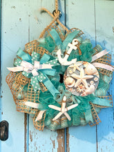 Load image into Gallery viewer, Beach House Wreath, Lake Beach Decor, Beach House Decor, Seashells, Coastal Decor
