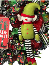 Load image into Gallery viewer, The Elf Made Me Do It, Elf Christmas Wreath, Christmas Decor

