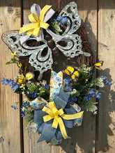 Load image into Gallery viewer, Rustic Butterfly Wreath, Butterfly Grapevine Wreath, Everyday Decor
