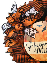 Load image into Gallery viewer, Halloween Wreath, Happy Halloween, Bats, Halloween Decor
