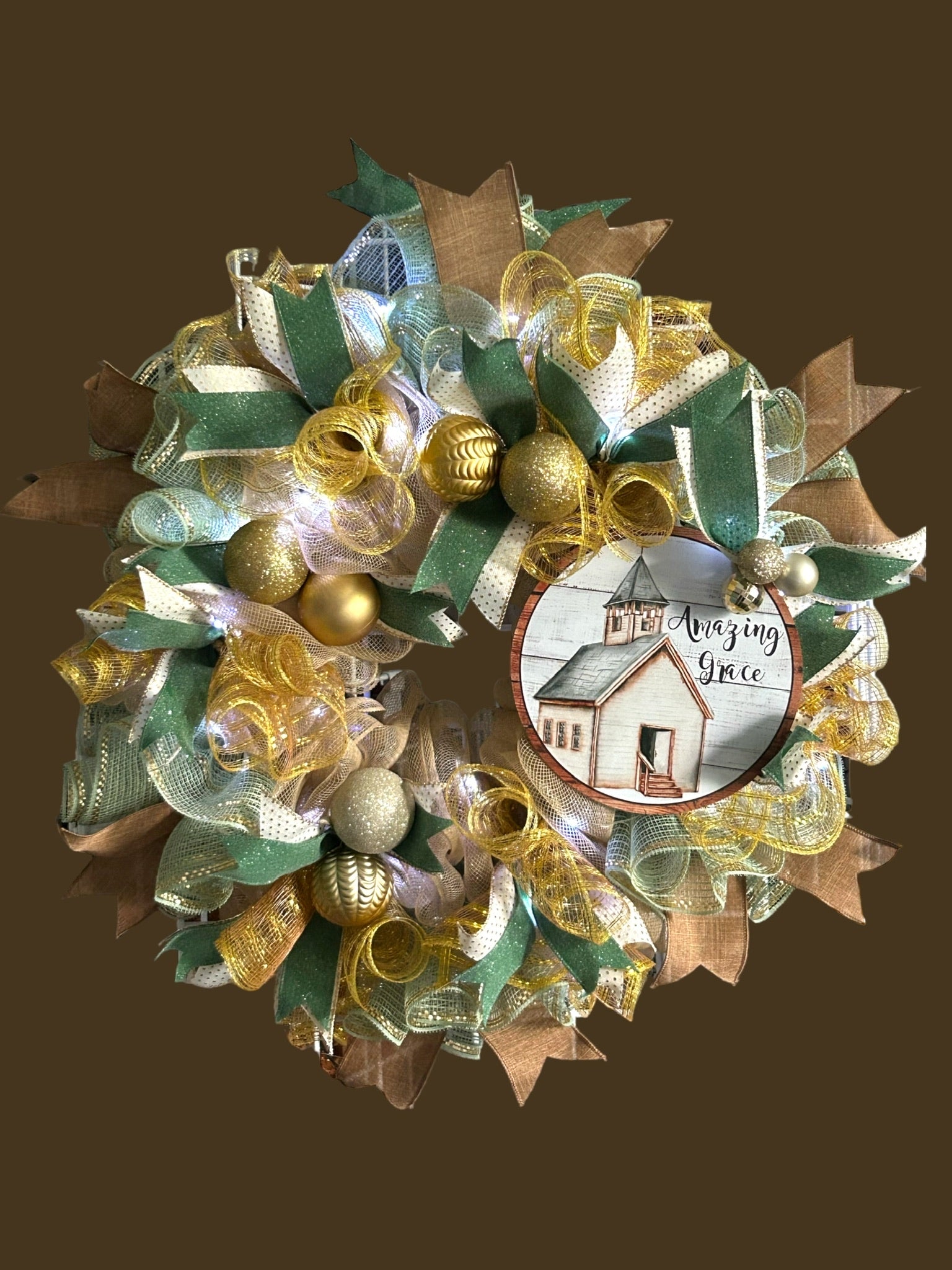 Amazing Grace Wreath, Christmas Wreath. Christmas Decor