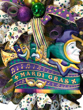 Load image into Gallery viewer, Mardi Gras Wreath, Mardi Gras Decor, Fat Tuesday
