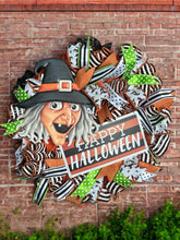 Load image into Gallery viewer, Happy Halloween Wreath, Witch Wreath, Halloween Decor

