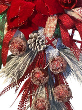 Load image into Gallery viewer, Red and White Christmas Swag, Winter Wreath, Christmas Decor
