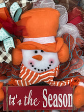 Load image into Gallery viewer, It’s the Season Snowman Wreath, Christmas Wreath, Christmas Decor
