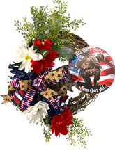 Load image into Gallery viewer, Military Wreath, Patriotic Wreath, Veteran Gift, Patriotic Decor
