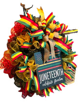 Load image into Gallery viewer, Juneteenth Wreath, Juneteenth Celebrate Freedom
