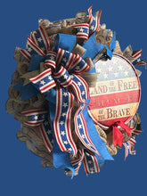 Load image into Gallery viewer, Patriotic Wreath, Veteran Wreath, Military Wreath, Memorial Day Wreath, Patriotic Decor
