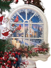 Load image into Gallery viewer, Cardinal Grapevine Wreath, Winter Wreath, Christmas Decor
