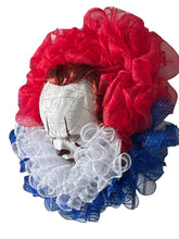 Load image into Gallery viewer, Scary Clown Wreath, Halloween Wreath, Horror Halloween, Scary Halloween Decor
