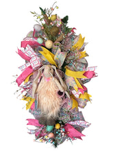 Load image into Gallery viewer, Easter Swag, Easter Bunny Decor, Whimsical Easter, Easter Wreath
