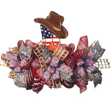 Load image into Gallery viewer, Cowboy Decor, Patriotic Decor, Cowboy Hats &amp; Boots Door Hanger, Barn Decor
