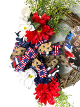 Load image into Gallery viewer, Military Wreath, Patriotic Wreath, Veteran Gift, Patriotic Decor
