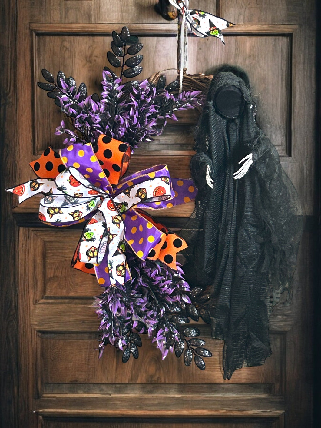 Faceless Scary Witch Wreath, Halloween Wreath, Halloween Decor