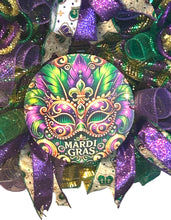 Load image into Gallery viewer, Mardi Gras Wreath, Mardi Gras Decor, Fat Tuesday Celebration
