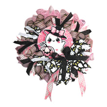 Load image into Gallery viewer, Pink Ghost Halloween, Black and Pink Halloween, Halloween Wreath
