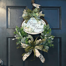 Load image into Gallery viewer, Bless This Home Wreath, Everyday Wreath, Grapevine Wreath, Religious Decor
