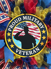 Load image into Gallery viewer, Veteran Wreath, Military Wreath, Veteran Gift, Patriotic Decor
