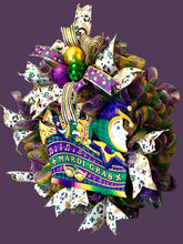 Load image into Gallery viewer, Mardi Gras Wreath, Mardi Gras Decor, Fat Tuesday
