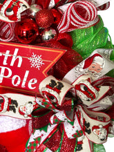 Load image into Gallery viewer, Santa Christmas Wreath, North Pole Christmas, Christmas Decor
