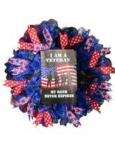 Load image into Gallery viewer, Veteran Wreath, Veteran Gift, Military Gift, Patriotic Decor
