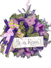 Load image into Gallery viewer, He Is Risen Easter Wreath, Easter Decor, Religious Easter
