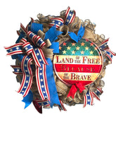 Load image into Gallery viewer, Patriotic Wreath, Veteran Wreath, Military Wreath, Memorial Day Wreath, Patriotic Decor
