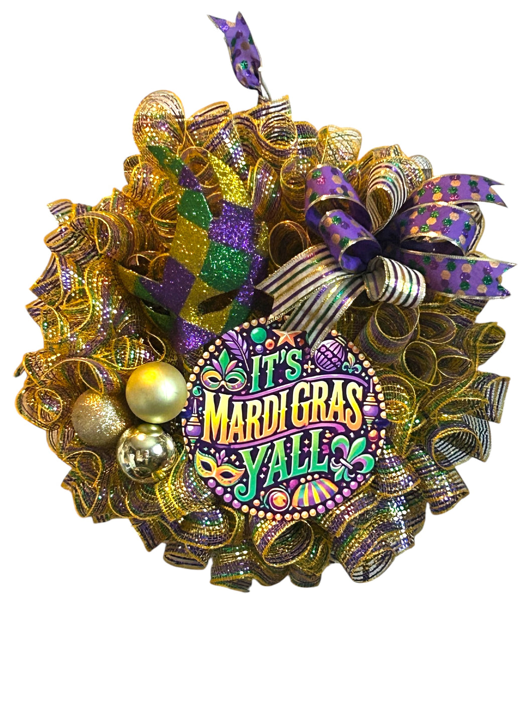 It’s Mardi Gras Yall, Mardi Gras Wreath, Mardi Gras Decor