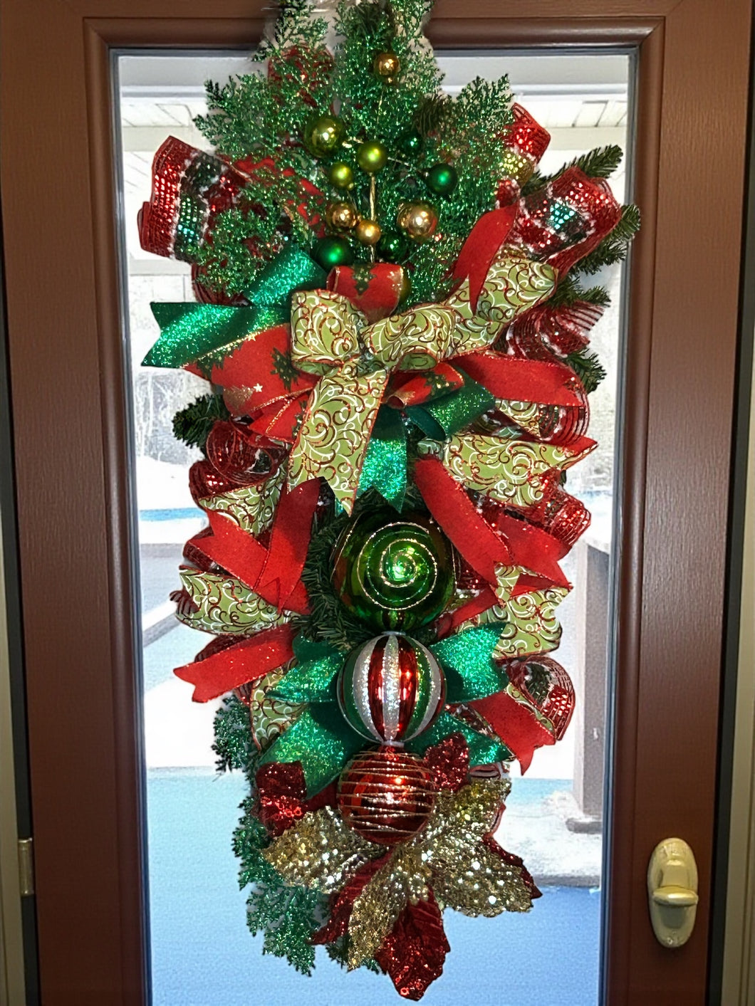 Red and Green Christmas Swag, Christmas Decor