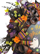 Load image into Gallery viewer, Hey Ghosties Halloween Wreath, Halloween Decor, Ghost
