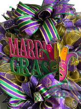 Load image into Gallery viewer, Mardi Gras Wreath, Mardi Gras Decor, Fat Tuesday
