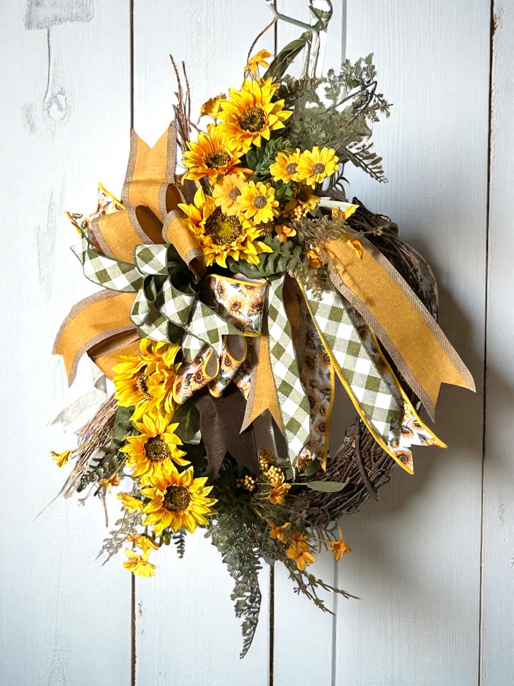 Sunflower Wreath, Floral, Autumn Wreath, Fall Decor