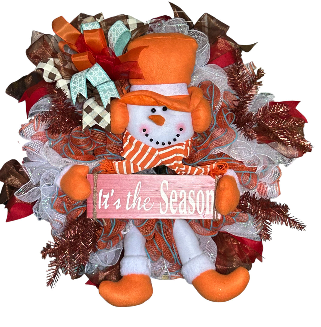 It’s the Season Snowman Wreath, Christmas Wreath, Christmas Decor