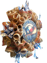 Load image into Gallery viewer, Texas Wreath, Texas Patriotic, God Bless Texas
