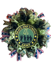 Load image into Gallery viewer, Army Wreath, Military Wreath, Patriotic, Veteran
