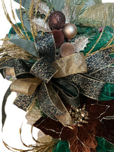 Load image into Gallery viewer, Brown, Gold, and Green Christmas Swag, Christmas Decor, Classy Christmas
