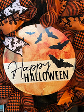 Load image into Gallery viewer, Halloween Wreath, Happy Halloween, Bats, Halloween Decor
