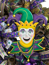 Load image into Gallery viewer, Mardi Gras Wreath, Jester, Mardi Gras Decor
