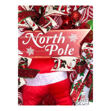 Load image into Gallery viewer, Santa Christmas Wreath, North Pole Christmas, Christmas Decor
