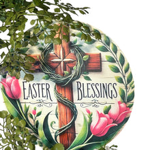 Load image into Gallery viewer, Easter Blessings Grapevine Wreath, Easter Decor, Religious
