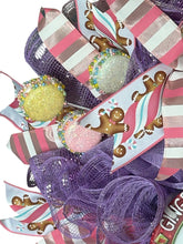 Load image into Gallery viewer, Gingerbread Wishes and Candy Kisses Wreath, Christmas Wreath, Christmas Decor, Gingerbread and Candy
