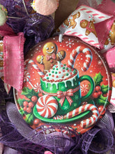 Load image into Gallery viewer, Gingerbread Wreath, Christmas Wreath, Christmas Decor, Gingerbread and Candy
