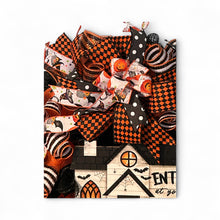 Load image into Gallery viewer, Enter at Your Own Risk Halloween Wreath, Halloween Decor, Haunted House

