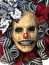 Load image into Gallery viewer, Grin of the Dead Wreath, Halloween Wreath, Scary Wreath, Halloween Decor
