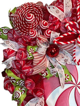 Load image into Gallery viewer, Peppermint Candy Wreath, Christmas Wreath, Candy Christmas, Christmas Decor
